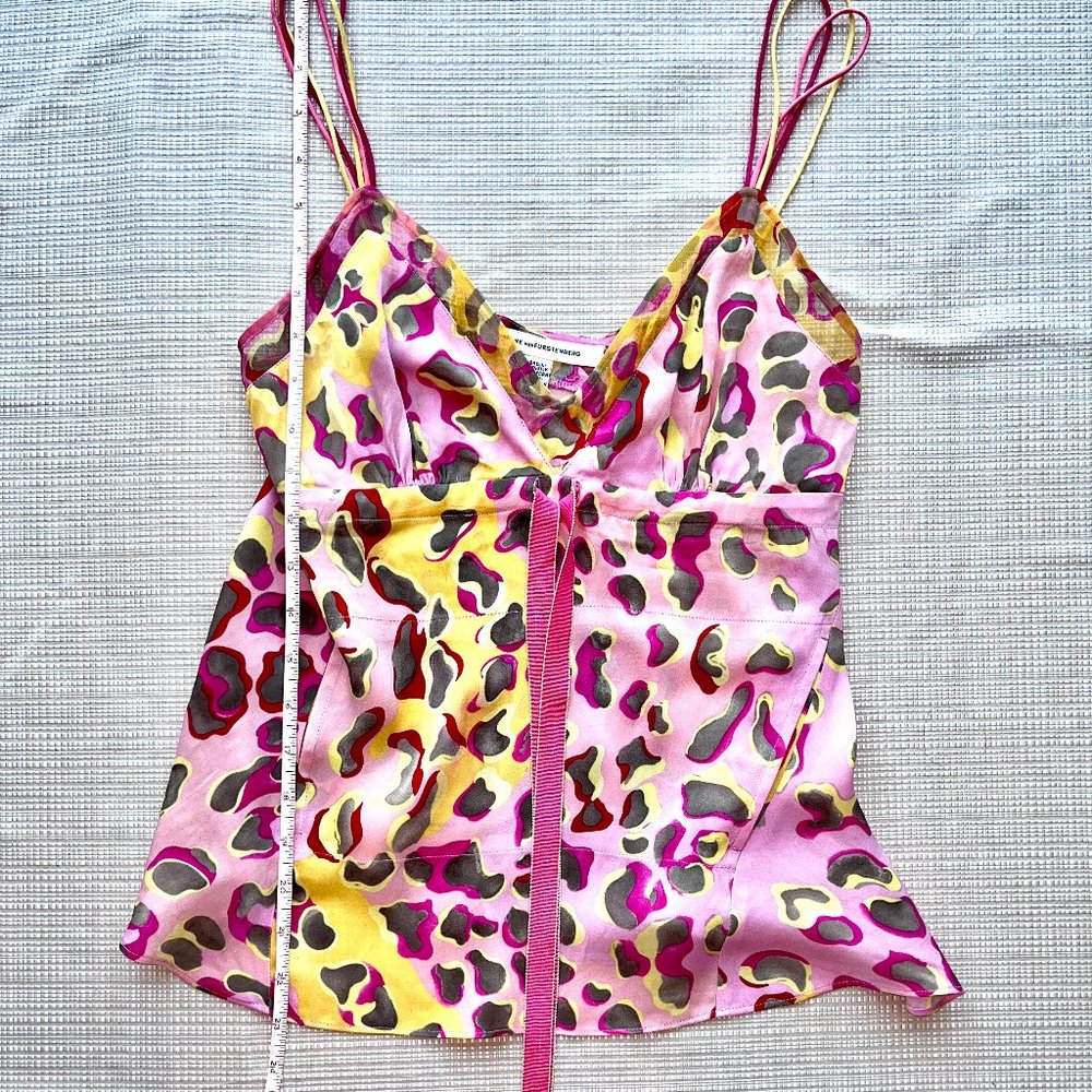 Vintage Babydoll Lace Trim Cami Diane von Furstenberg Silk Ladylike Femi… - Picture 12 of 15